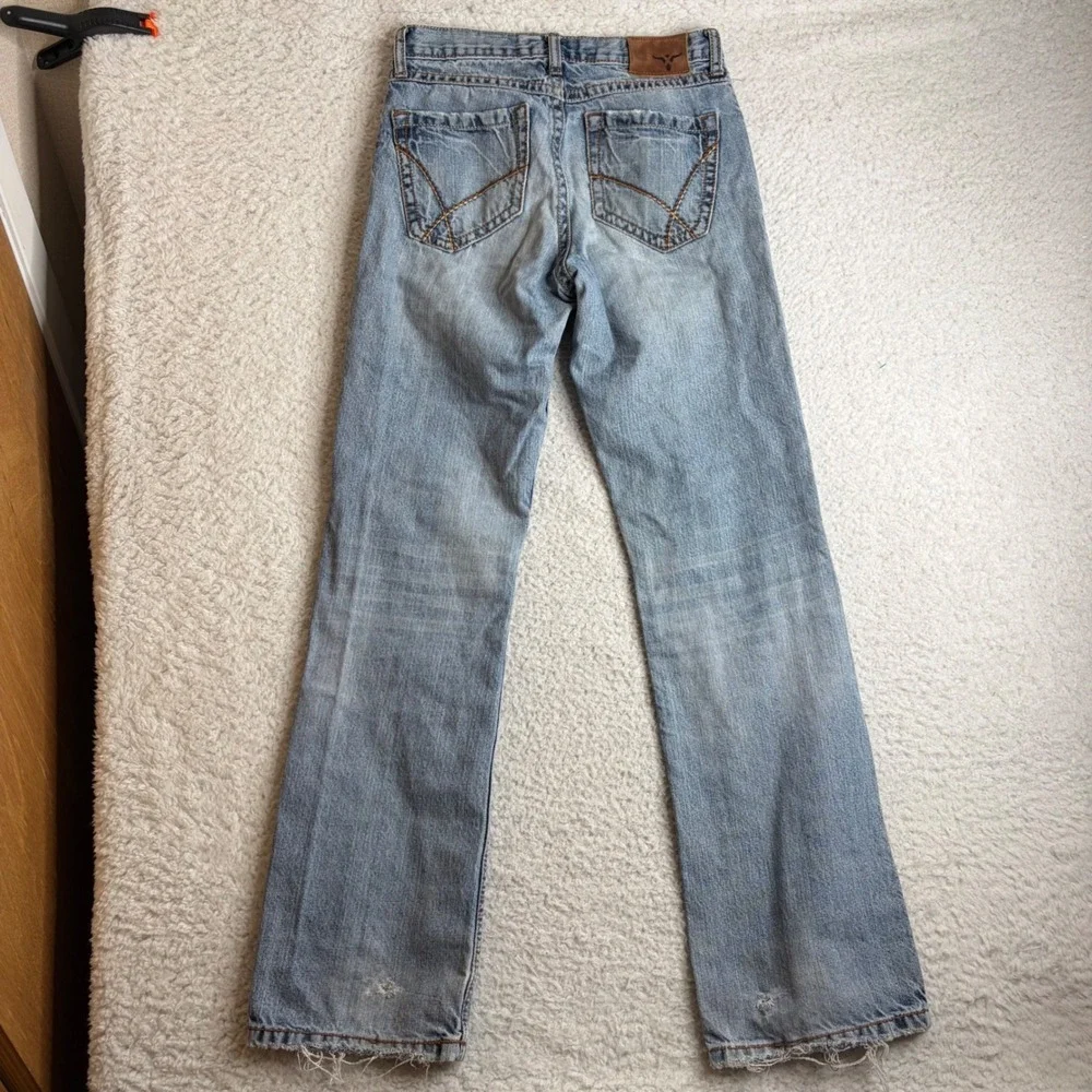 Wrangler 20X Vintage Y2K Distressed Light Wash bootcut Jeans 28x33